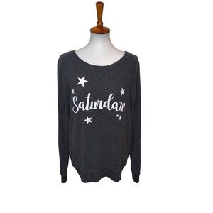 Stitch Fix August Mist Saturdaze Graphic Sweatshirt Gray Size Large